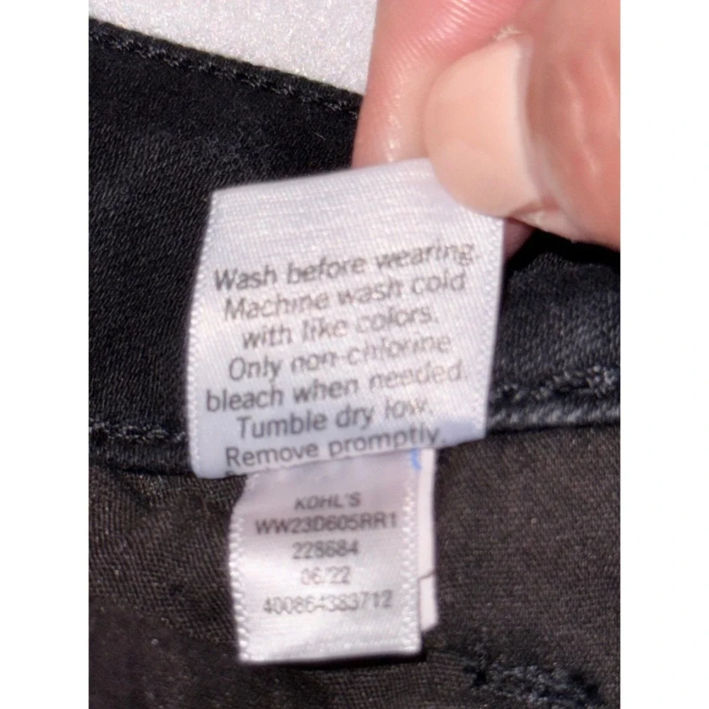 Nine West Bootcut Jeans Women's Size 8‎ Black High Rise Side Slit Denim